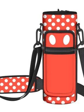 Neoprene Water Bottle Carrier Bag Adjustable Strap Crossbody Sling Pouch